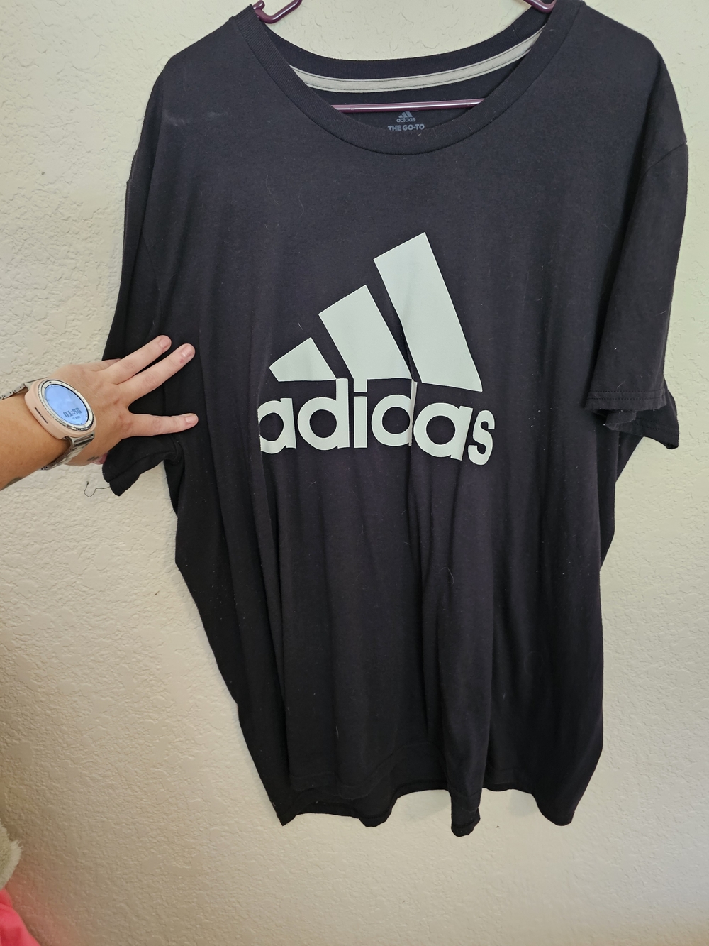 adidas Black T‑Shirt with Large White Logo